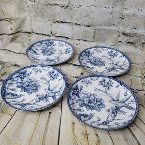 222 Fifth Adelaide Blue 6.25" Round Appetizer Plates Set of 4